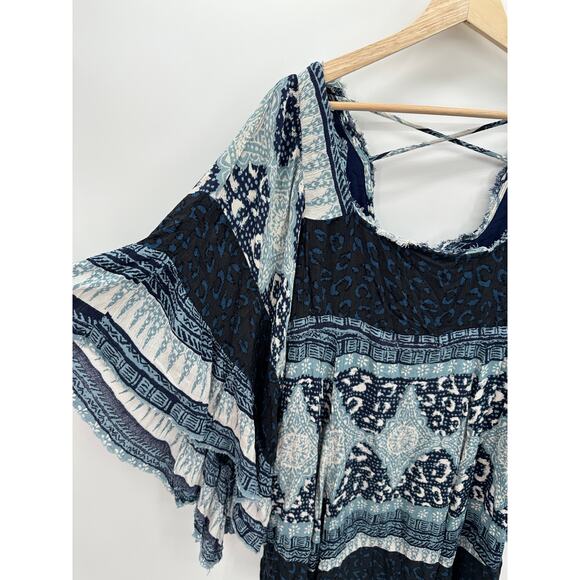 Free People Dress Women Size XS Heart of Gold Boho Flare Sleeve Off Shoulder - Picture 2 of 9